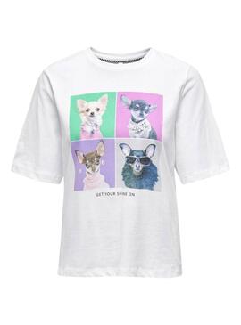 ONLDORTE LIFE BOXY S/S DOG TOP BOX White Dog