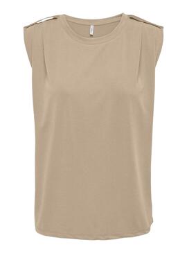 Camiseta Only Free Modal Satin Tostado Para Mujer