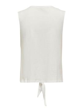 Camiseta Only Lucy Knot Eagle Blanco Para mujer