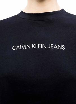 Camiseta Calvin Klein Shrunken Crop Negro Mujer