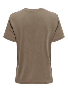 Camiseta Only Free Leaf marrón Para Mujer