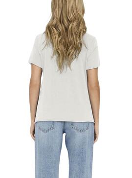 Camiseta Only Lucy Voyage Blanco Para Mujer