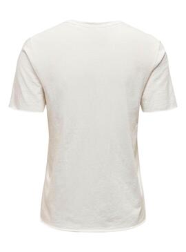 Camiseta Only Lucy Voyage Blanco Para Mujer