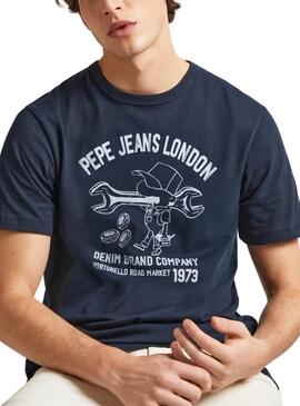 Camiseta Pepe Jeans Cedric Marino Para Hombre