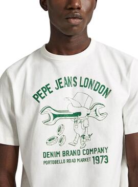 Camiseta Pepe Jeans Cedric Blanco Para Hombre