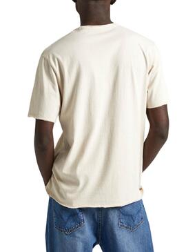 Camiseta Pepe Jeans Carrinson Beige Para Hombre