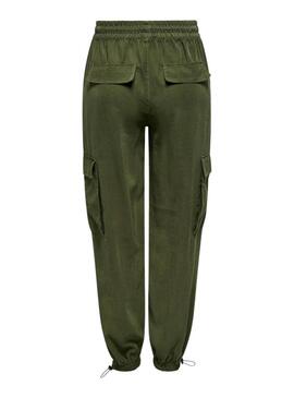 Pantalón Only Aris Parachute Cargo Verde Para Mujer