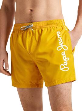 Bañador Pepe Jeans Logo Amarillo Para Hombre