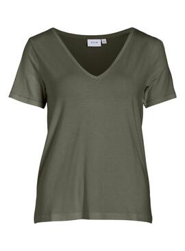 Camiseta Vila Viase Verde Para Mujer