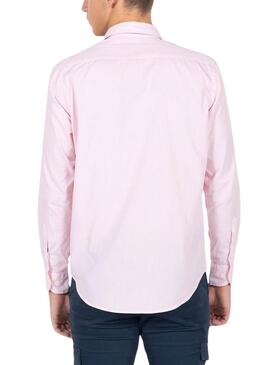 Camisa El Pulpo Microraya Rosa Para Hombre