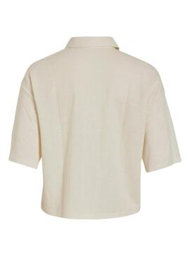 Camisa Vila Vicarmena Beige Para Mujer