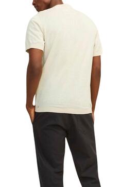 Camiseta Jack and Jones Marco Punto Crema  Para Hombre 