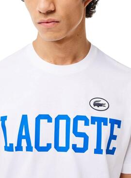 Camiseta Lacoste TH7411 Blanco Para Hombre