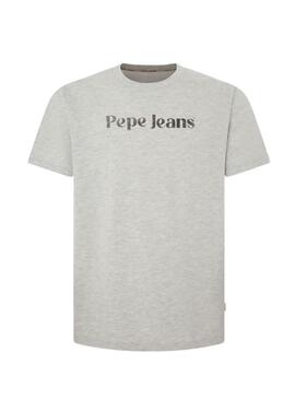 Camiseta Pepe Jeans Basica Gris Con Logo En El Pecho