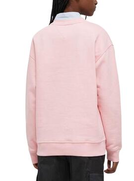 Sudadera Tommy Jeans Relaxed Classic Rosa Mujer