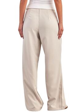 Pantalón Only Diane Fold Down Beige Para Mujer