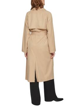 Trench Vila Vijancine Largo Beige Para Mujer