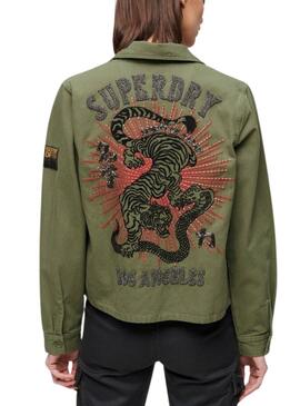 Chaqueta Superdry Embillished Military Verde Mujer