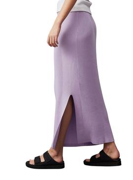 Falda Calvin Klein Jeans woven label lila para mujer