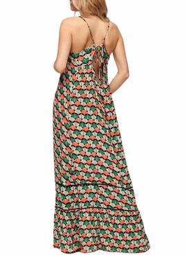 Maxi Beach Cami Dress Orange Geo