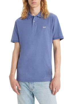 Polo Levis Housemark azul vintage para hombre