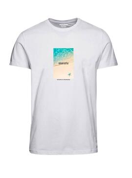 Camiseta Jack and Jones Marbella blanco para niño