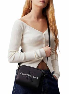 Bolso Calvin Klein Jeans Sculpted Camera negro para mujer