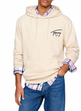 Sudadera Tommy Jeans Entry Graphic beige para hombre
