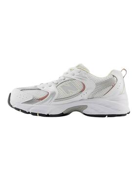 Zapatillas New Balance 530 Blanco y Plateado