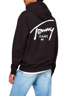 Sudadera Tommy Jeans Logo Signature Negro 