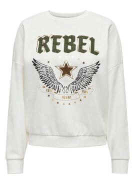 Sudadera Only Layla beige para mujer