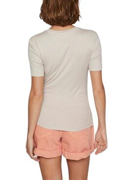 Camiseta Vila Alexia beige para mujer