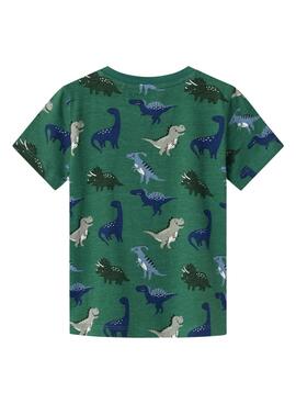 Camiseta Name It Kolly dinosaurios verde para niño