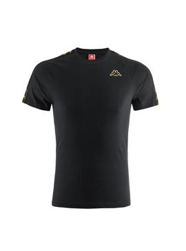 Camiseta Kappa Coen Negro Dorado Hombre y Mujer 