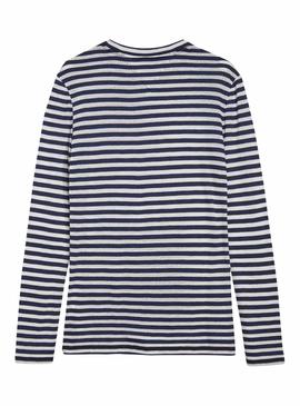 Camiseta Tommy Jeans Sheer Stripe Azul Mujer