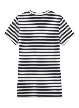 Camiseta Tommy Jeans Fitted Crew Stripes Mujer