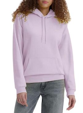 Sudadera con capucha Levis Everyday lavanda para mujer