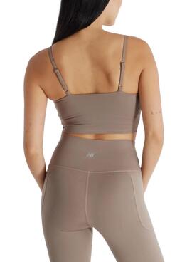 Top New Balance Harmony marrón para mujer