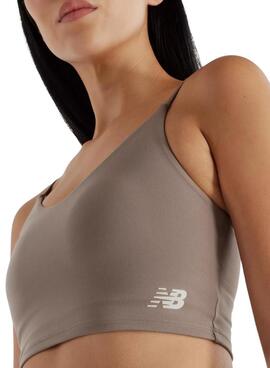 Top New Balance Harmony marrón para mujer