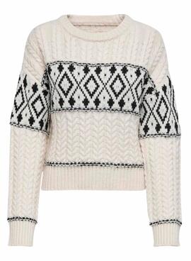 Jersey Only Marent blanco y negro para mujer