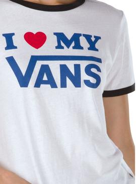 Camiseta Vans LoveRinger Blanco Mujer