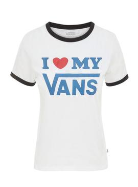 Camiseta Vans LoveRinger Blanco Mujer