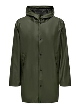 Chubasquero Only and Sons  Luca verde para hombre