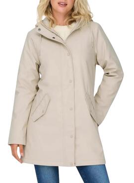Chubasquero Only Sally beige para mujer