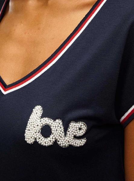 Camiseta Naf Naf Love Marino Mujer