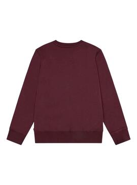 Sudadera Levis Batwing cuello redondo granate niño