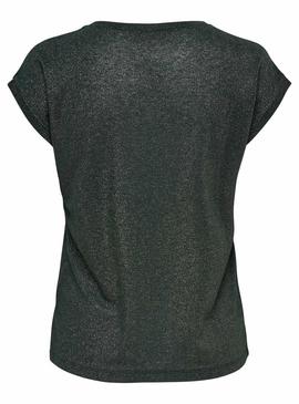 Camiseta Only Silvery Verde Mujer
