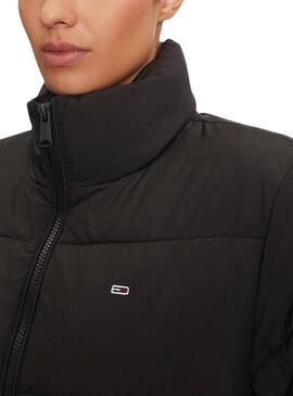 Abrigo Tommy Jeans Maxi Puffer negro para mujer