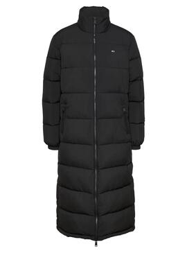 Abrigo Tommy Jeans Maxi Puffer negro para mujer