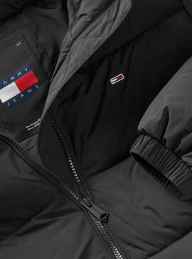 Abrigo Tommy Jeans Maxi Puffer negro para mujer